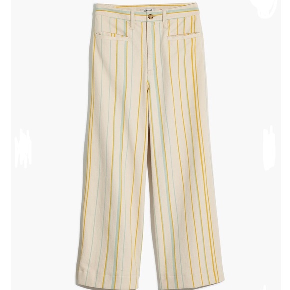 Madewell Emmett Wide-Leg Crop Pants in Stripe - Picture 5 of 7